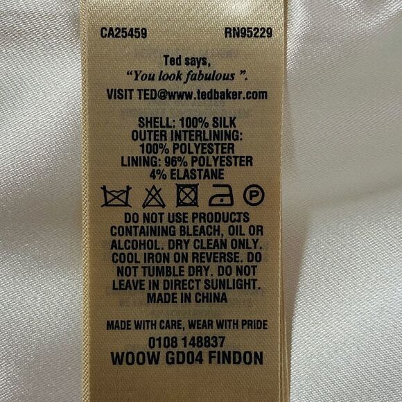 TED Baker Findon Ivory Embellished Floral Dress - Picture 14 of 14